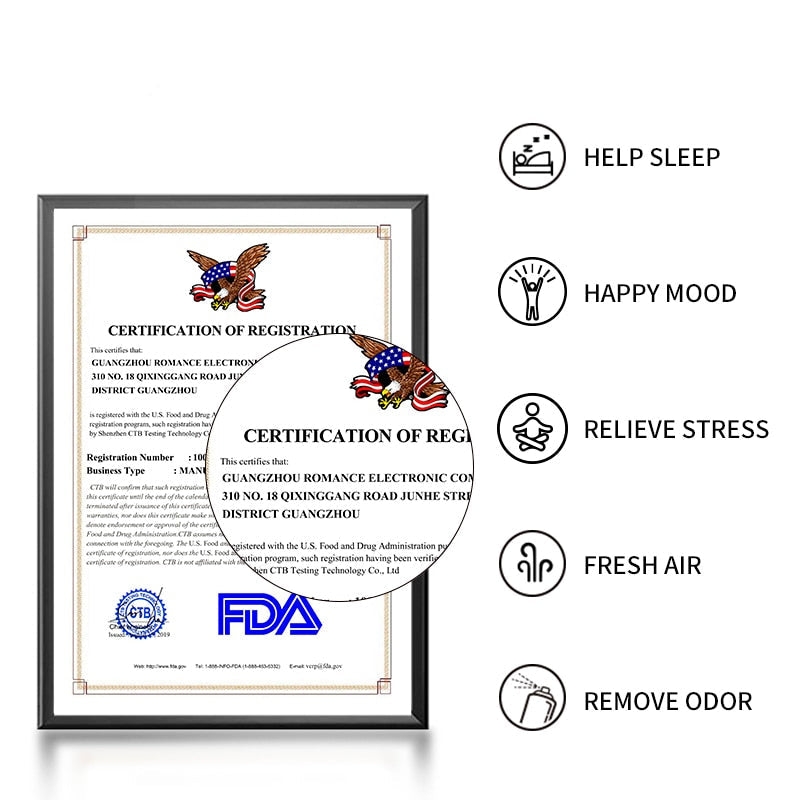 Framed certification of registration with Evoke Occu branding and listed benefits on a white background.