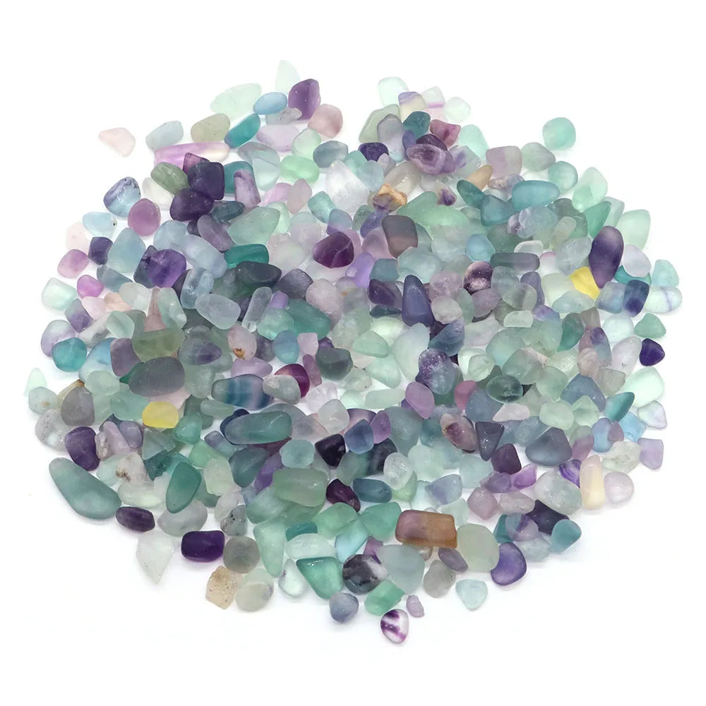 Multicolored gemstones on a white background