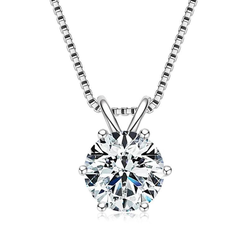 Diamond necklace on a white background