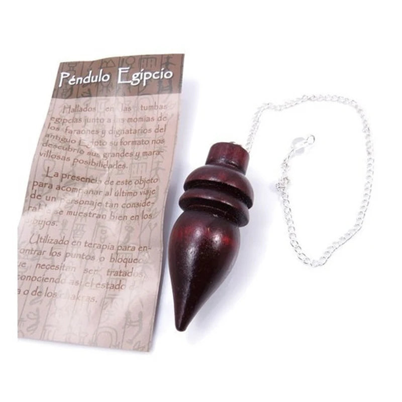 Wooden pendulum with chain on a white background