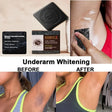 Before and after comparison of underarm whitening with a soap product.