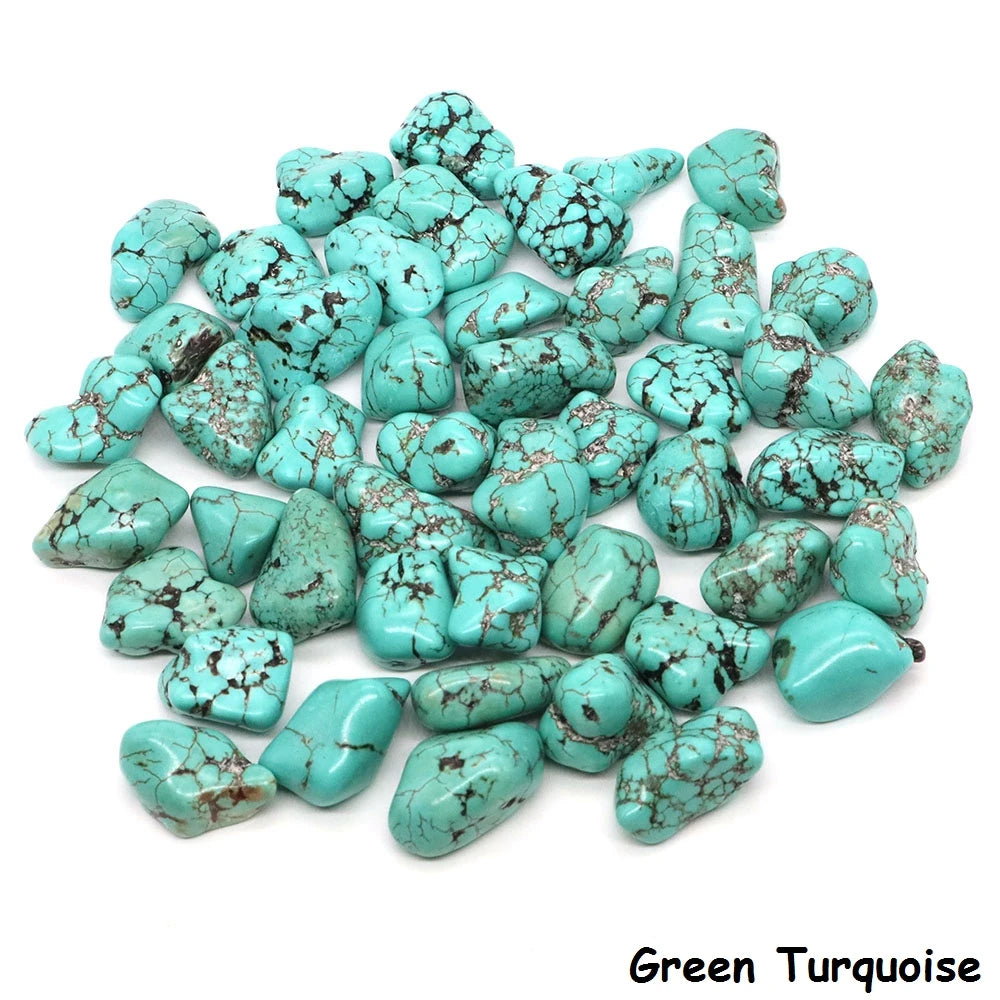 Turquoise stones on a white background