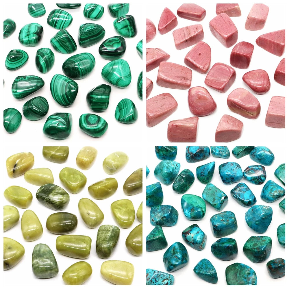 Four different types of gemstones arranged in a grid pattern.