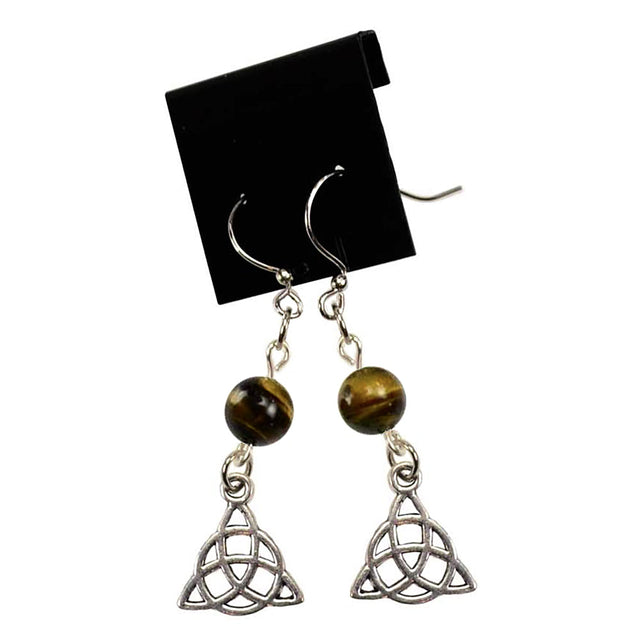 Tiger's Eye Triquetra Earrings