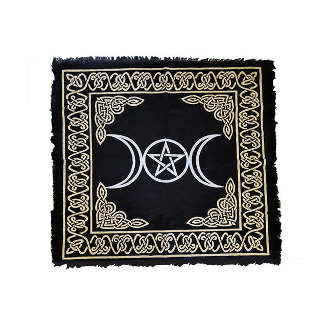 Triple Moon Pentagram Altar Cloth 24" x 24"