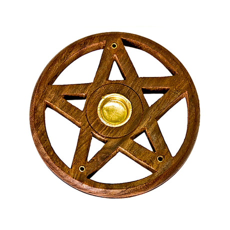 Wooden Pentacle Incense Burner