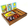 Wooden Tarot Card Holder with Moon Phase Lid