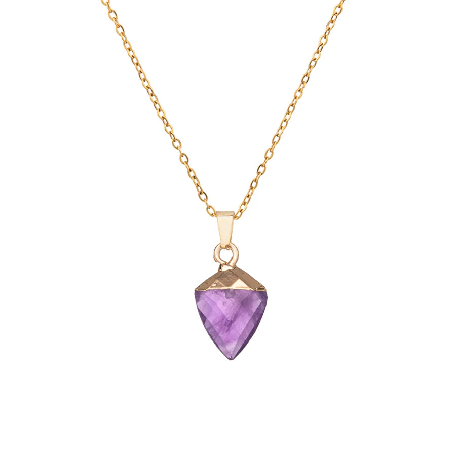 Stainless Steel Adjustable Agate Point Pendant crystal necklace for boho fashion, casual accessorizing, and daily outfit wear.