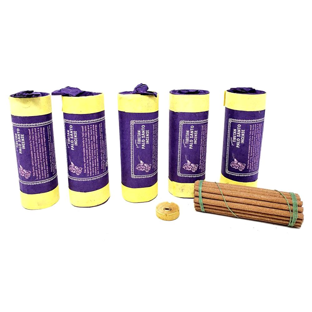Ancient Tibetan Palo Santo Incense, 30 stick pack, 4.5 inch with burner