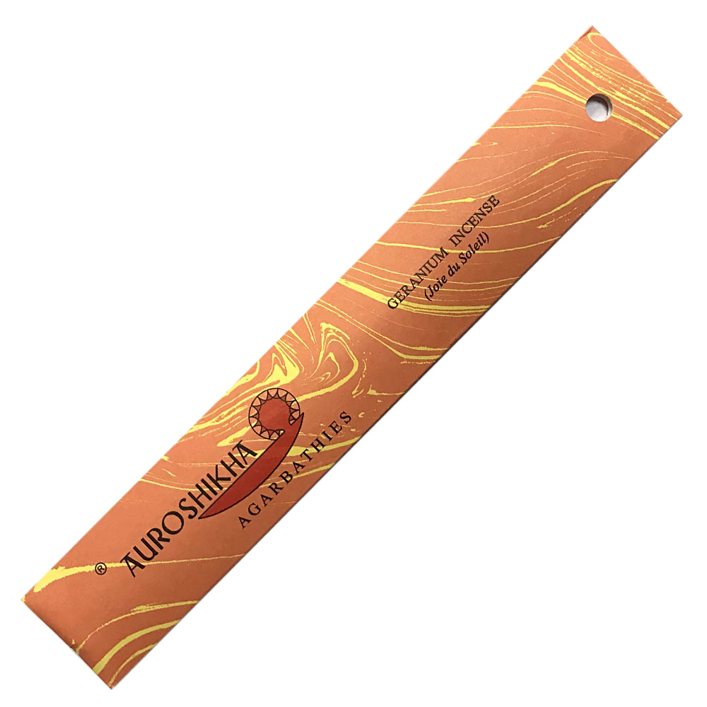 Auroshikha Geranium Incense Sticks, 10 gram pack
