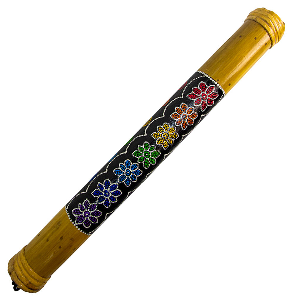 Bamboo Rainstick Chakra - Small, detail view of hand-painted dot design