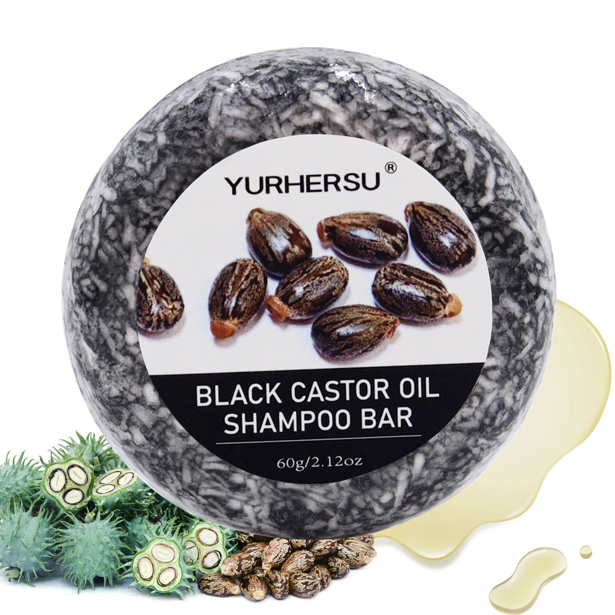 Black Castor Oil shampoo bar for hair cleansing, scalp care, and daily washing.
