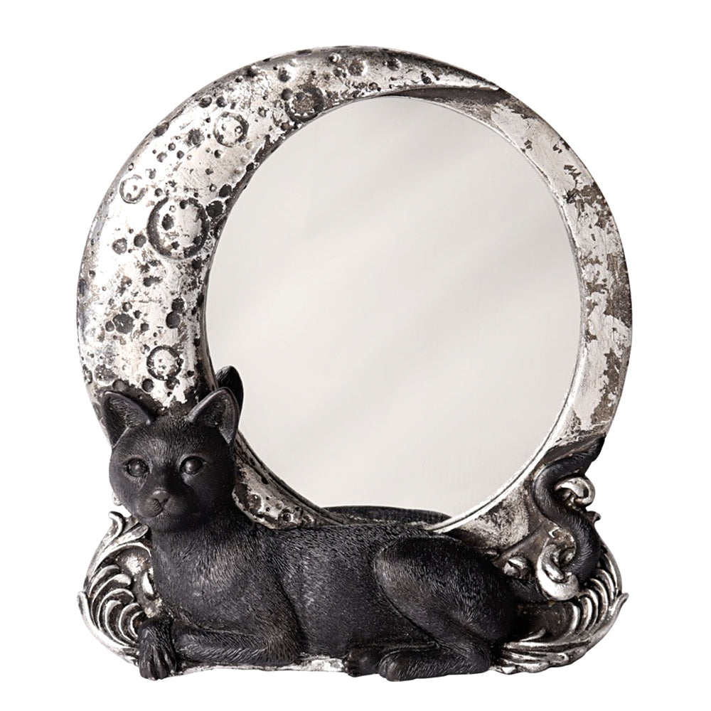 Black cat wall mirror decorative mirror for wall display, room decoration, and whimsical home styling.