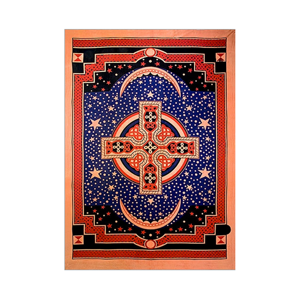 Celtic Cross Tapestry, Red, 75 x 105 inches