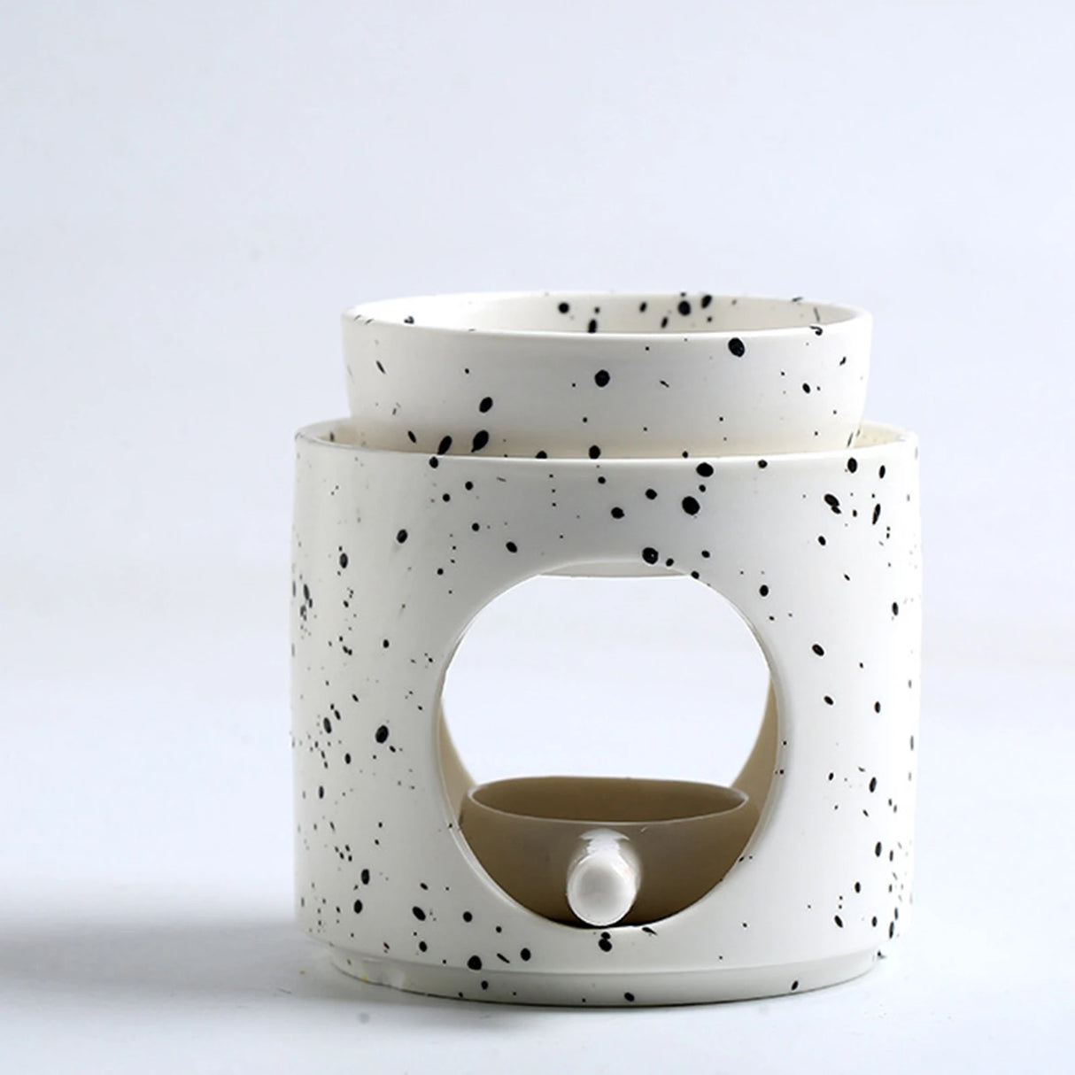 Ceramic incense burner holder for essential oils and incense use during yoga, meditation, and stress-relief routines.