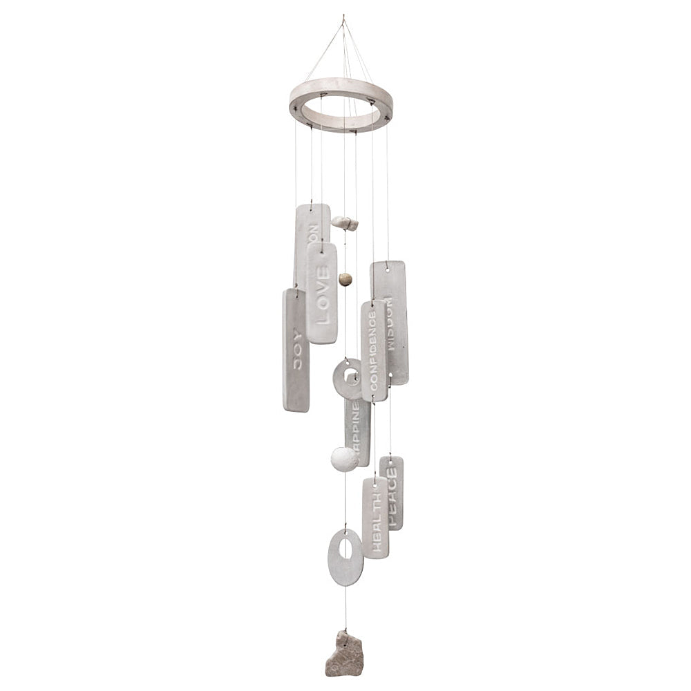 Ceramic Wind Chime Mobile, Inspirational Words