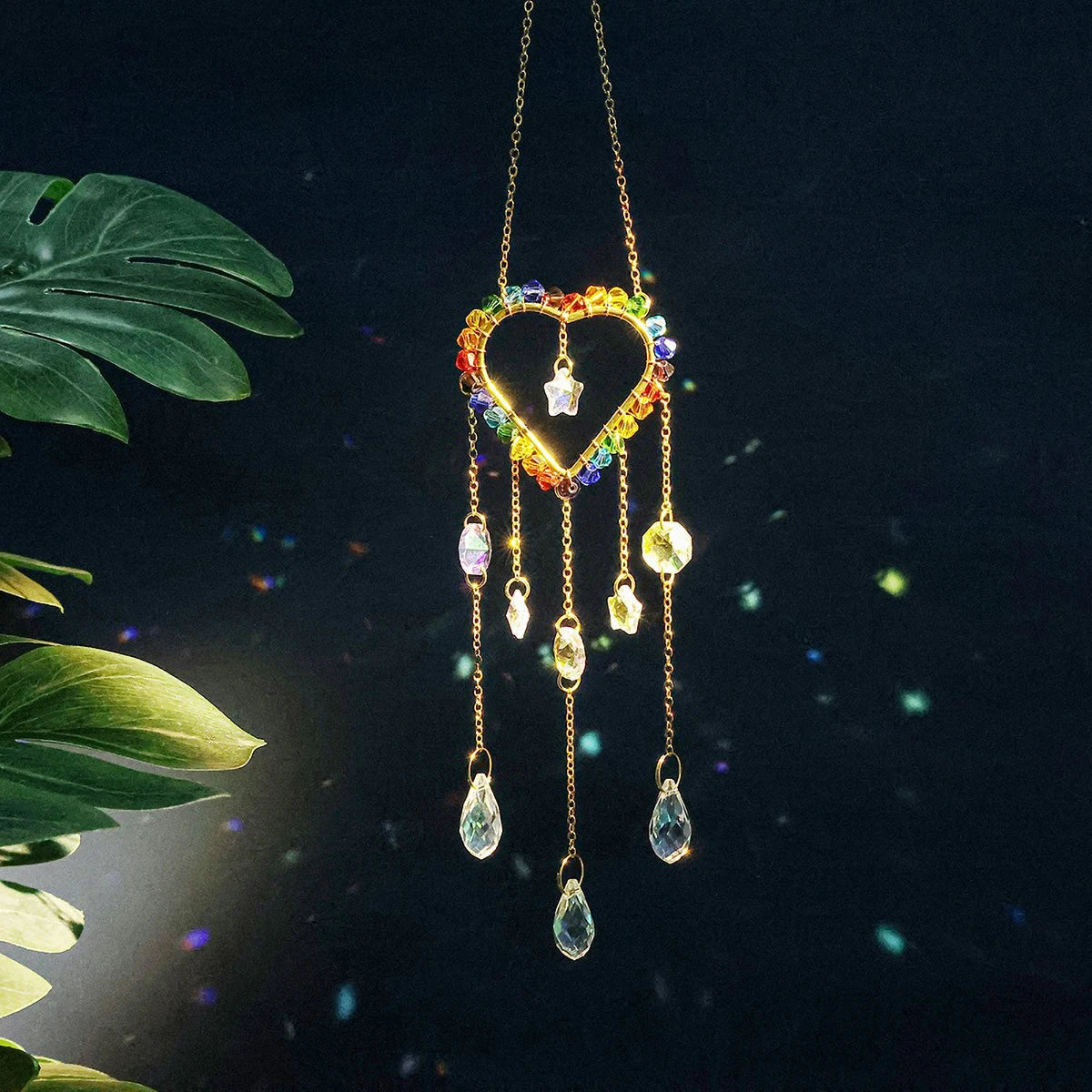 Children’s Crystal Rainbow Sun Catcher prism window hanger for rainbow light display, sensory decor, and bright home decoration.