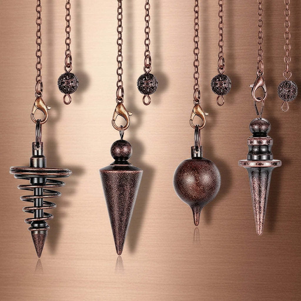 Copper Metal Pendulum for dowsing, divination, and energy work.