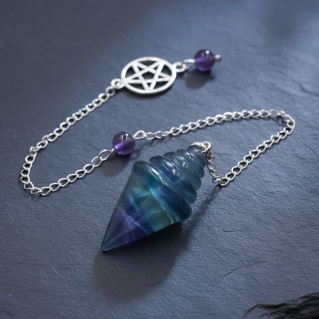 Crystal Cone Pendulum Pendant for dowsing, divination, and energy work.