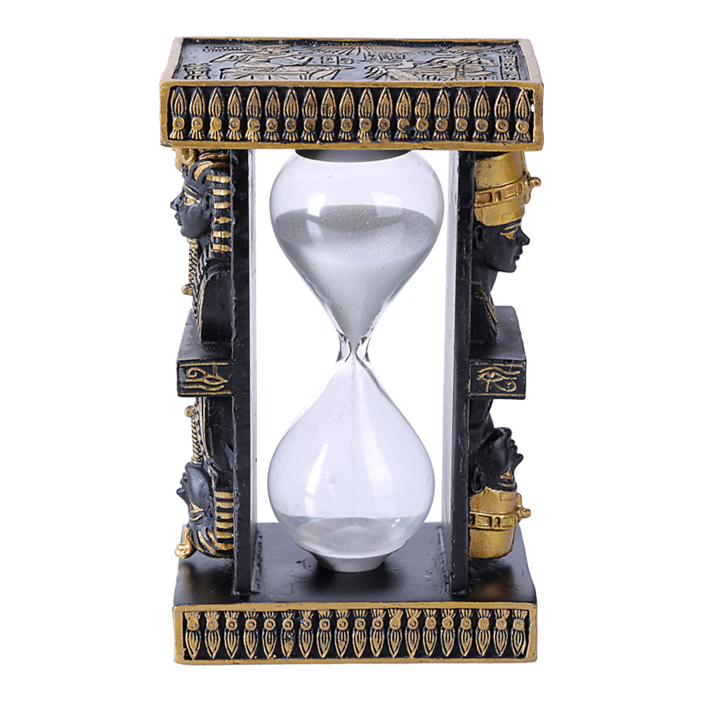 Egyptian Pharaoh and Nefertiti hourglass, front view