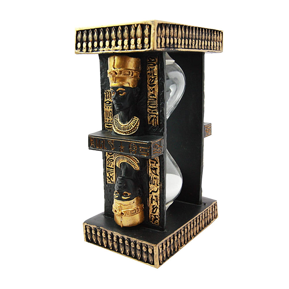 Egyptian Pharaoh and Nefertiti hourglass, detail view