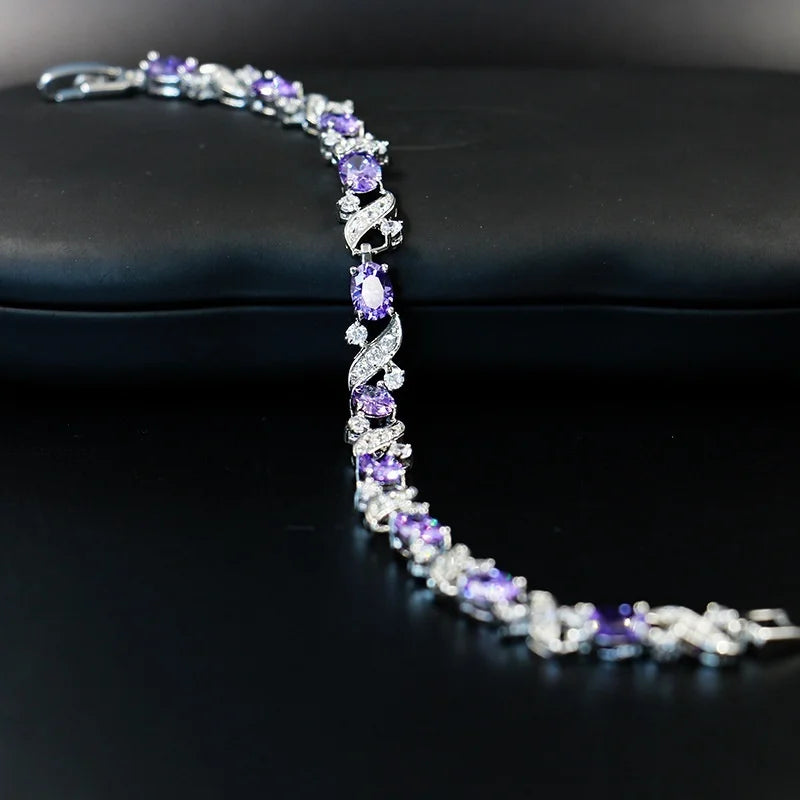 Elegant Crystal Gemstone Charm Bracelet versatile bracelet for casual outfits, dressy looks, and daily jewelry use.