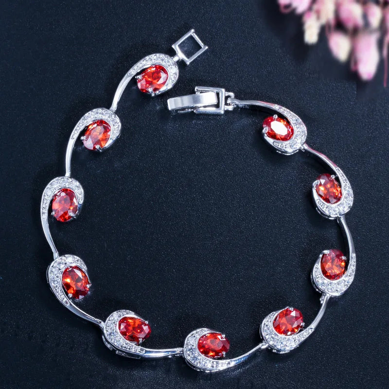 Elegant Crystal Gemstone Charm Bracelet layered-look bracelet for stacking with other jewelry, outfit styling, and daily wear.