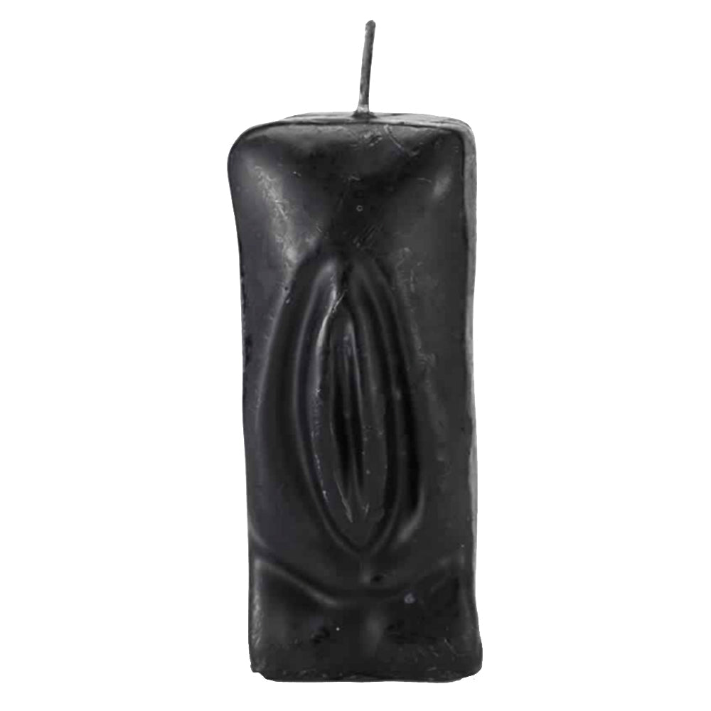 Female genital black ritual candle