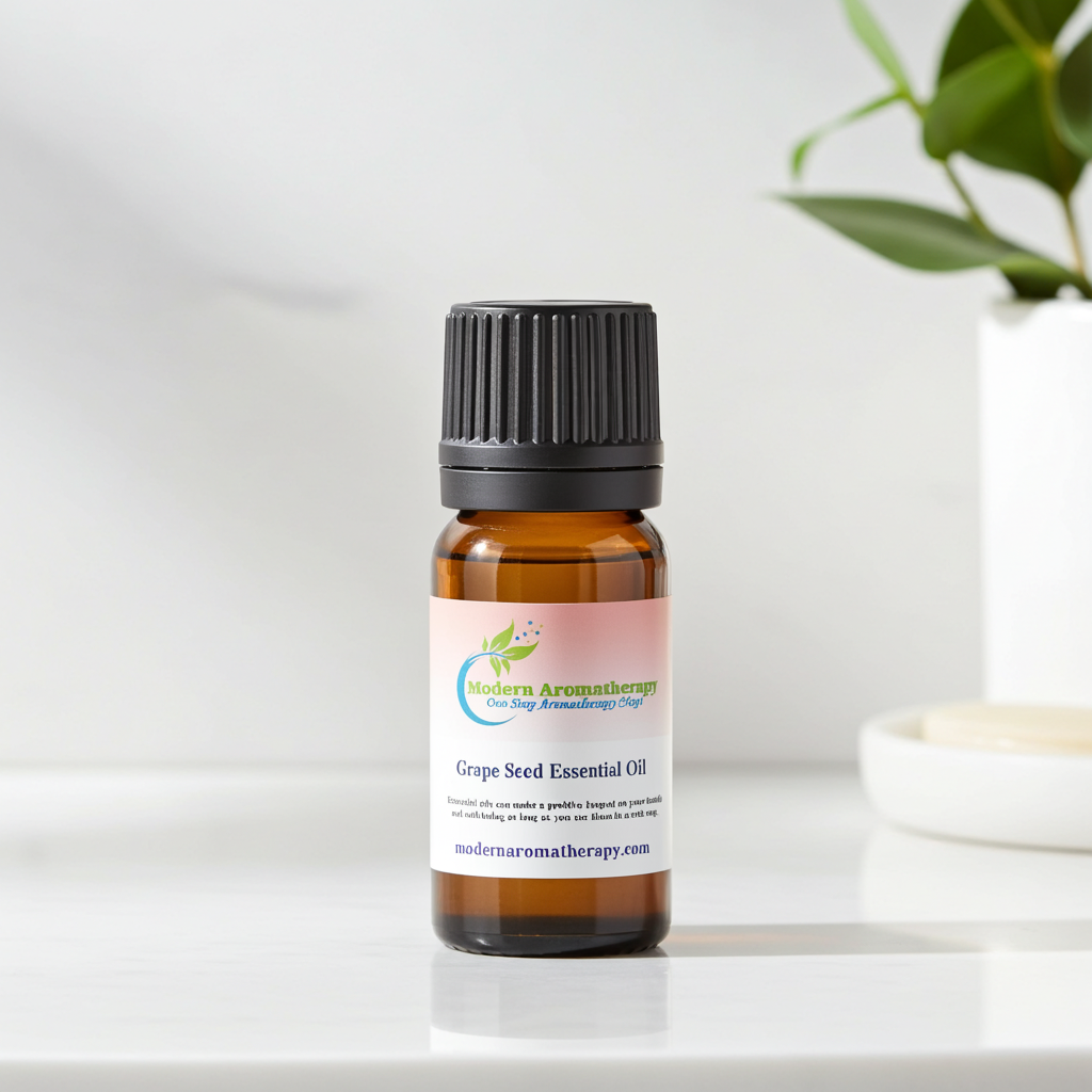 Grape Seed Essential Oil bottle for massage, skin care, and daily moisturizing use.
