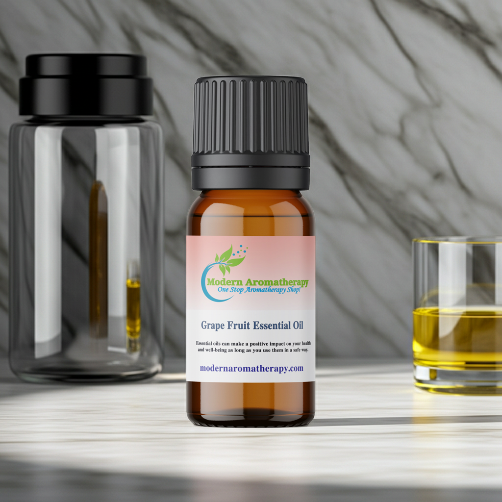 Grapefruit essential oil bottle for natural fragrance use, home scenting, and daily aromatherapy.
