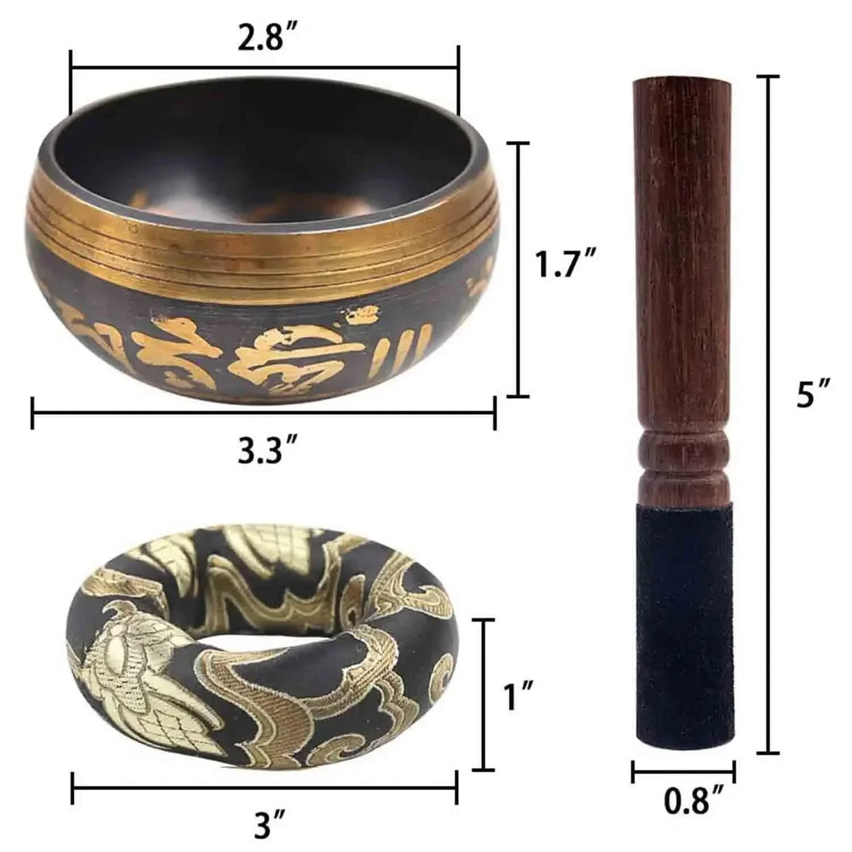 Handmade 8cm Tibetan Singing Bowl with striker for chakra balancing, meditation, and peaceful energy work.