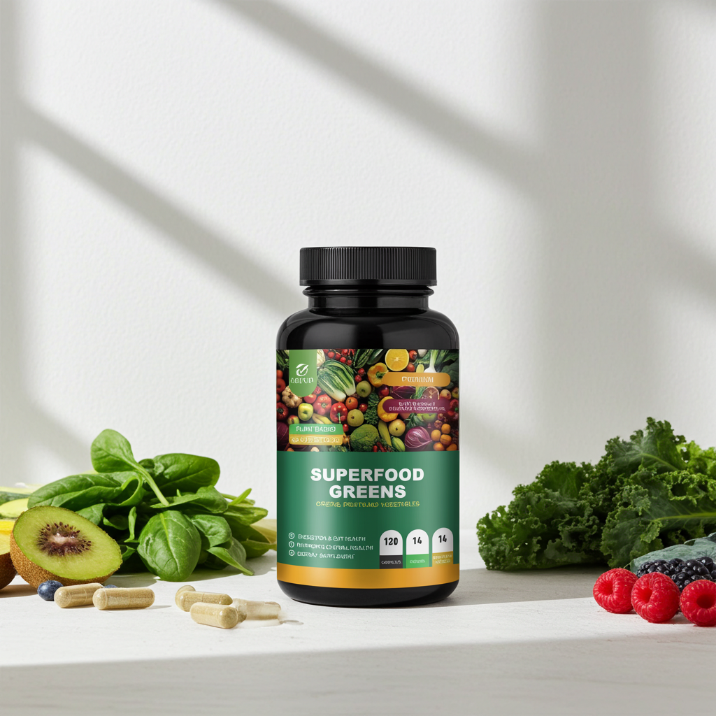 Capsules de superaliments verts biologiques