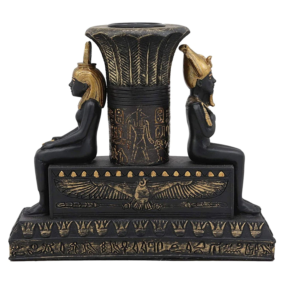 Isis and Osiris Pillar Candle Holder, alternate view