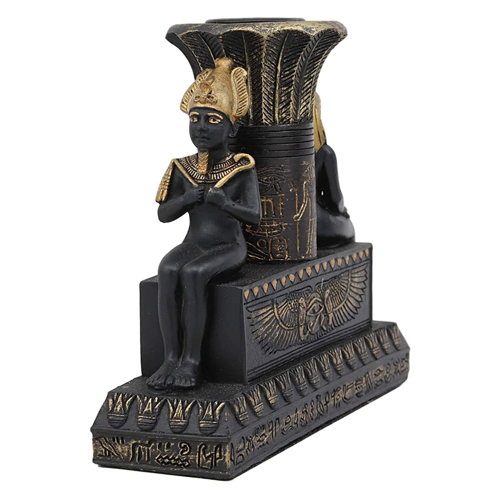Isis and Osiris Pillar Candle Holder, alternate view