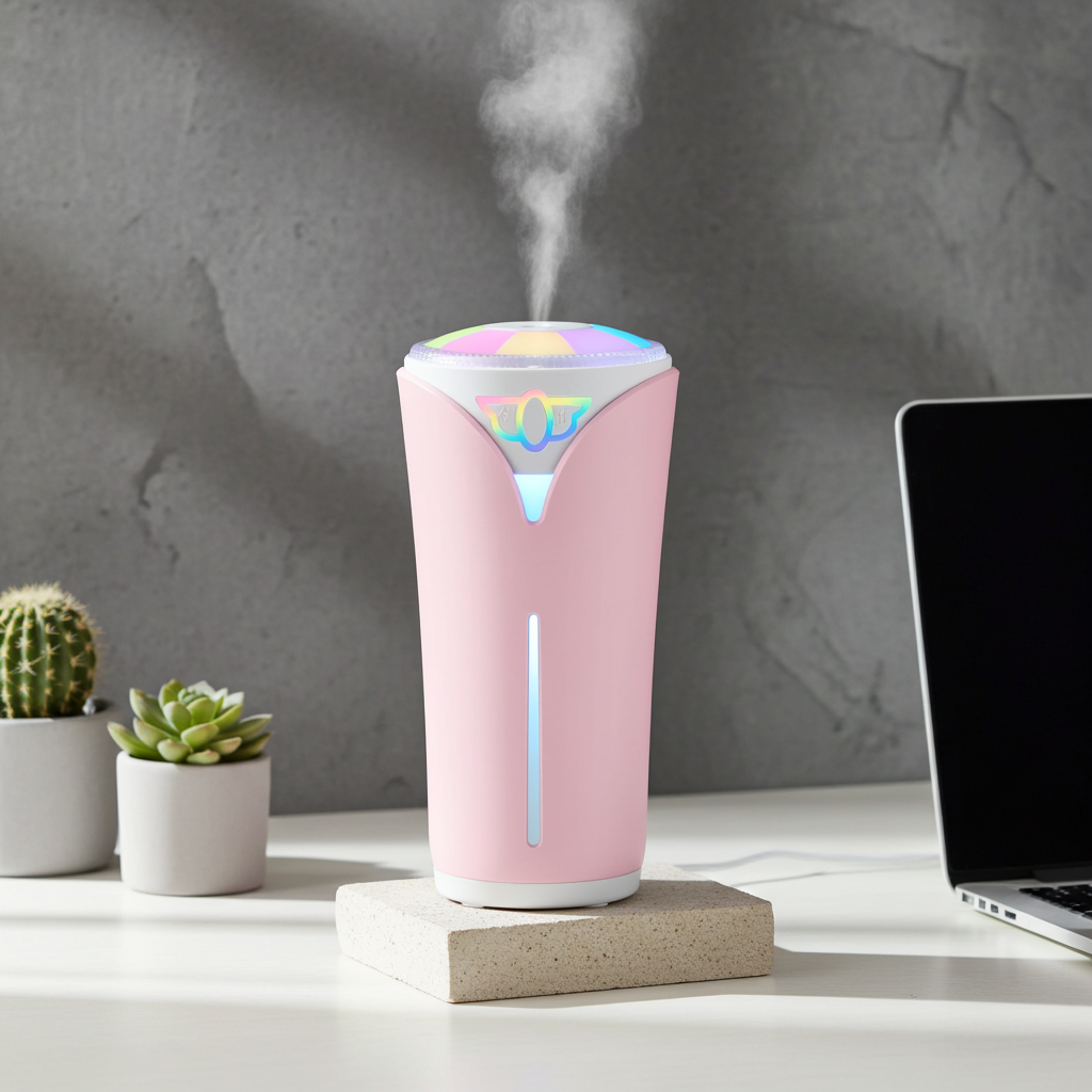 JH-512 Mini USB Humidifier 280 mL unit for adding cool moisture to dry air and everyday room comfort.