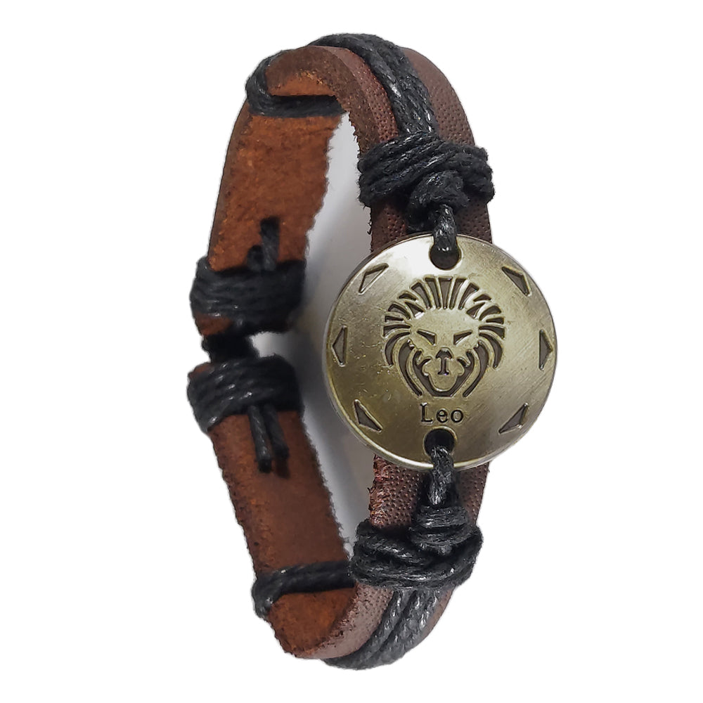 Leather zodiac bracelet - Leo