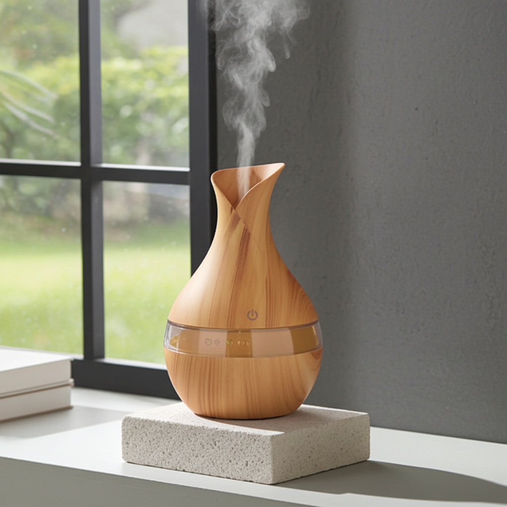 Mini Atomization Humidifier with changing LED lights for moisturizing dry air, creating ambiance, and room comfort.