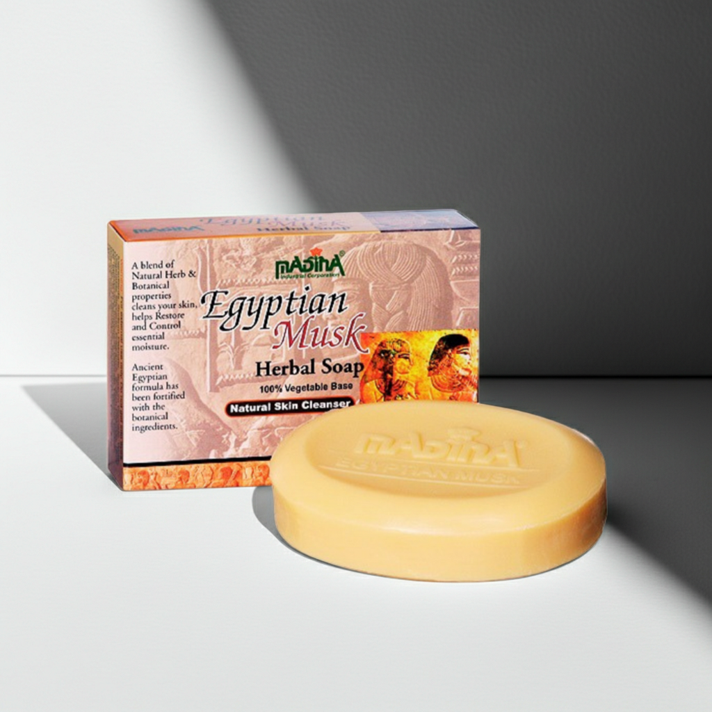 Madina Egyptian Musk Soap bar for bathing, skin cleansing, and daily skincare use.