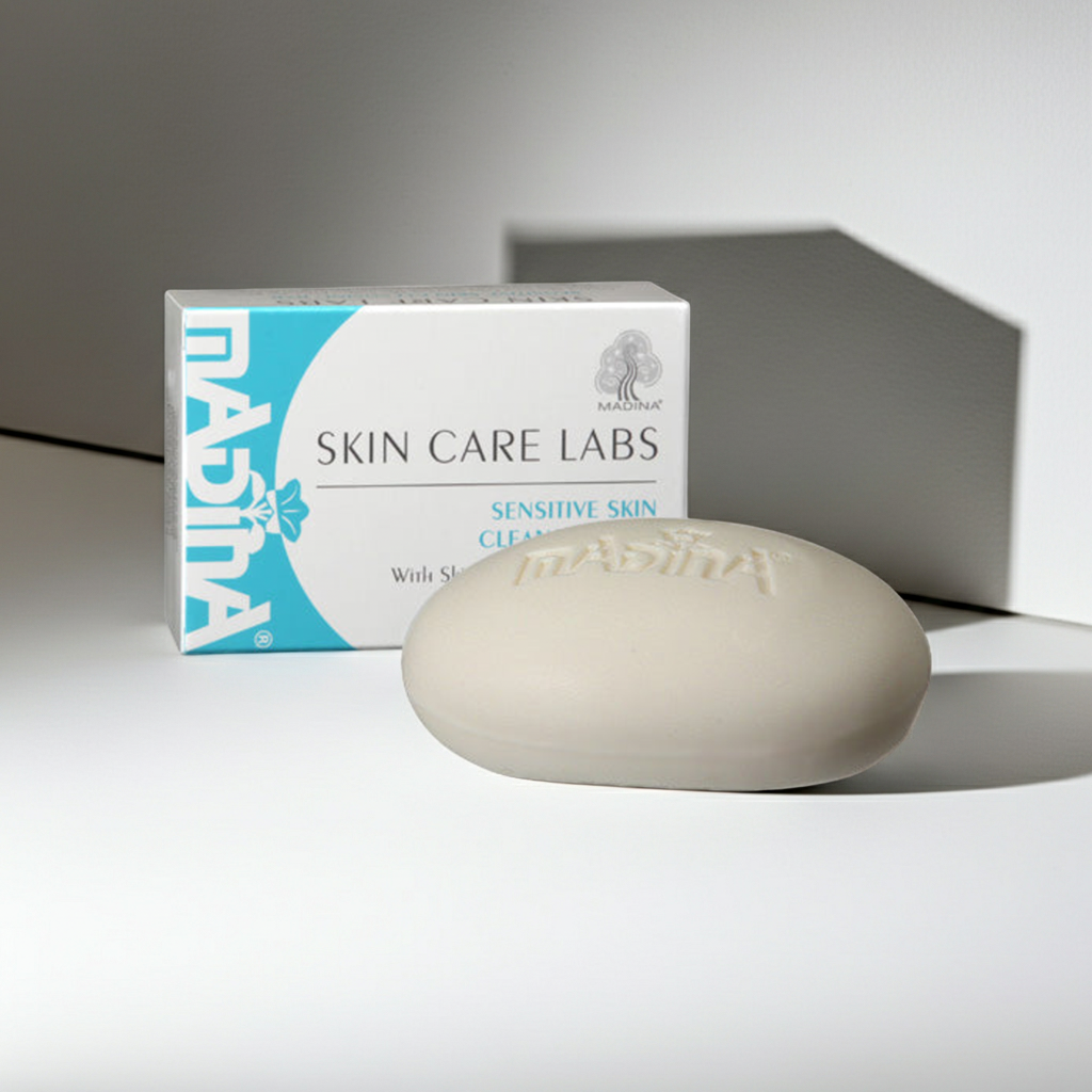 Madina Sensitive Skin bar soap for gentle bathing, skin cleansing, and daily skincare use.