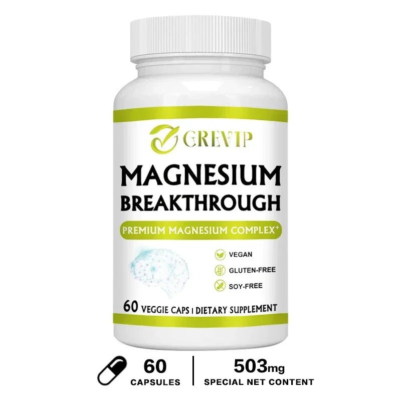 Magnesium Breakthrough advanced magnesium formula bottle for sleep support, nervous system balance, and bedtime use.