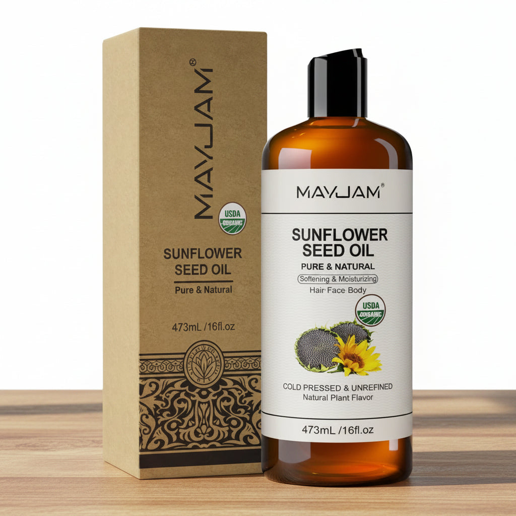 MAYJAM Carrier Oil for Skin, Face and Hair coconut, argan, and sweet almond blend for skin, hair care, and essential oil dilution.