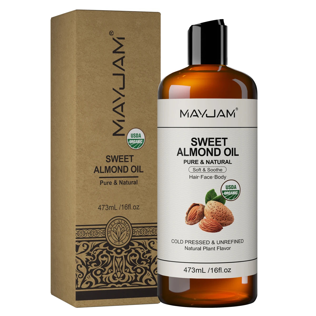 MAYJAM Carrier Oil for Skin, Face and Hair organic coconut oil for face, skin, and daily hair care and hydration.