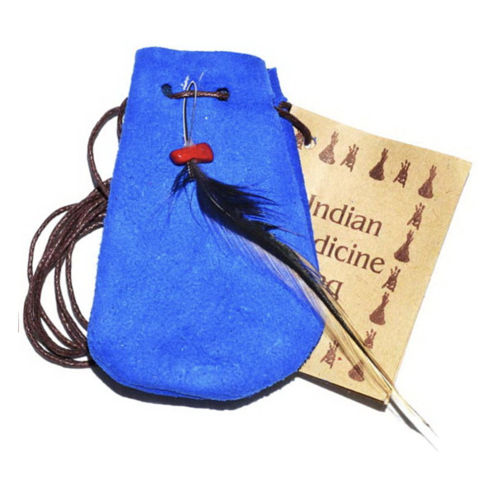 Blue Medicine Dream Bag pouch for dreamwork, protection charms, and carrying ritual items.