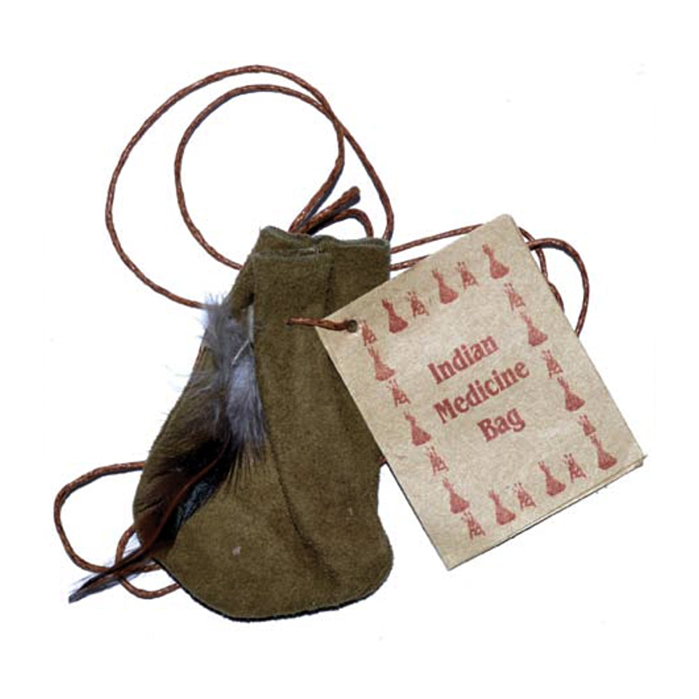 Olive green Medicine Dream Bag pouch for dreamwork, protection charms, and carrying ritual items.