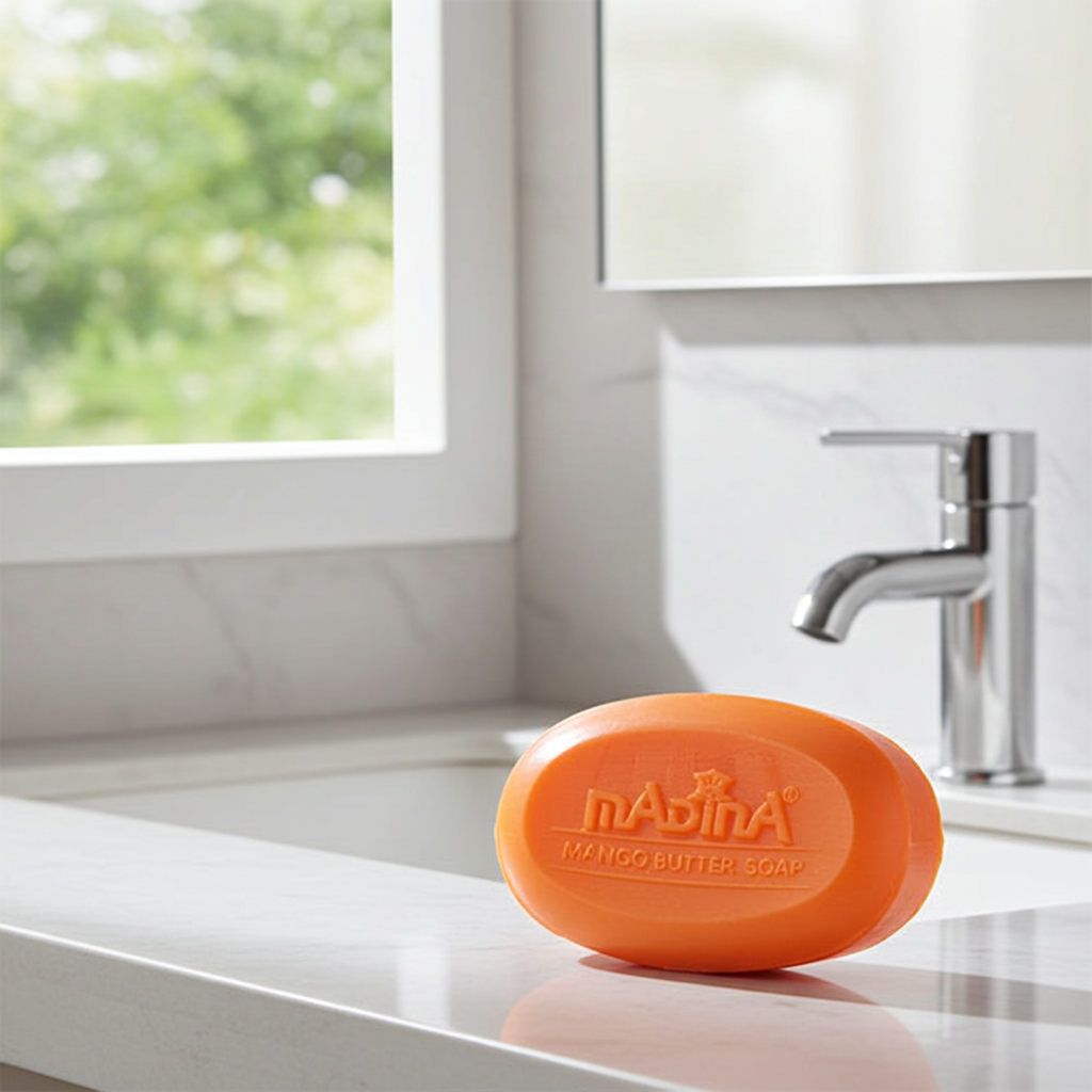 Mango Butter Moisturizing Soap Bar bath soap bar for body cleansing, soft skin care, and daily bathing.