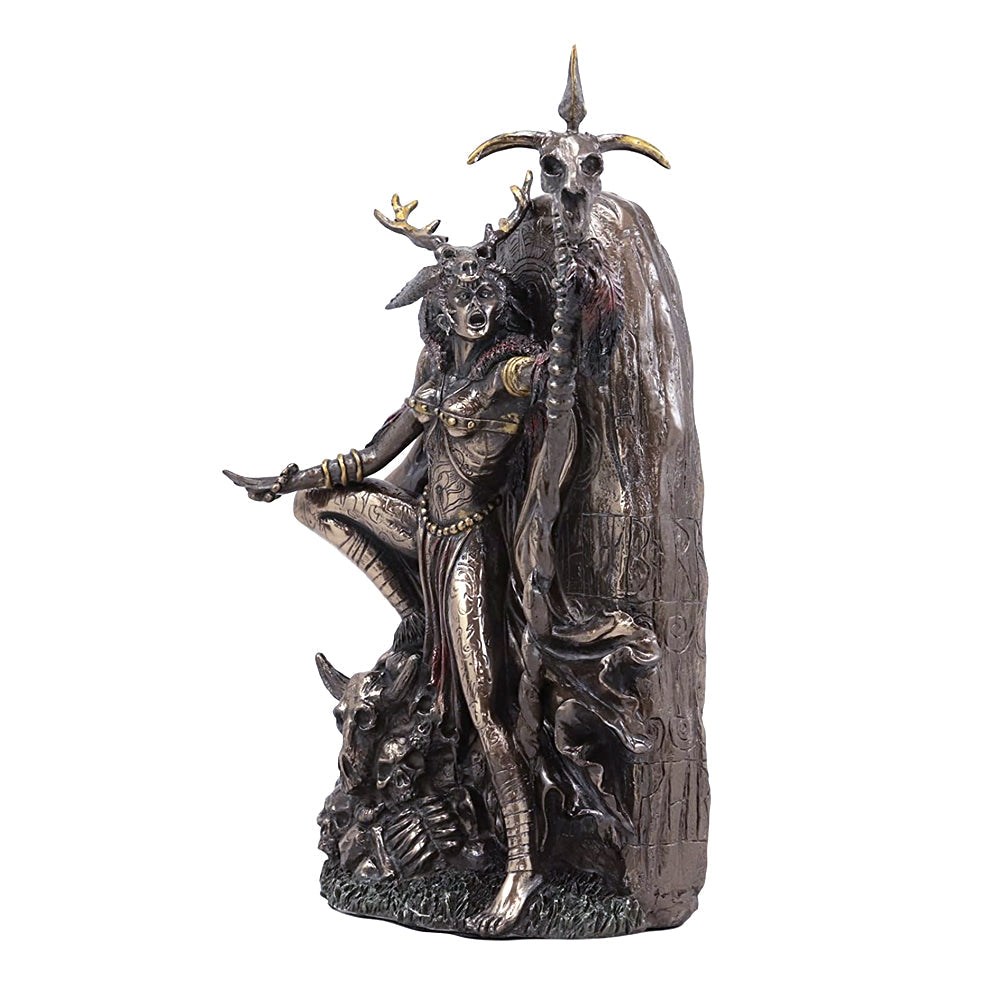 Morgan Le Fey goddess statue sculpture for pagan altar decor, spiritual display, and fantasy collection use.