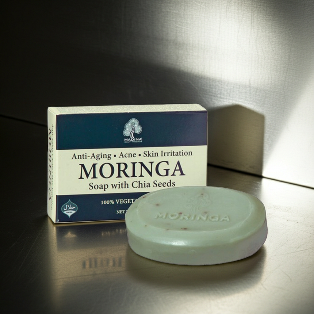 Moringa soap by Madina presented for skincare and everyday washing.