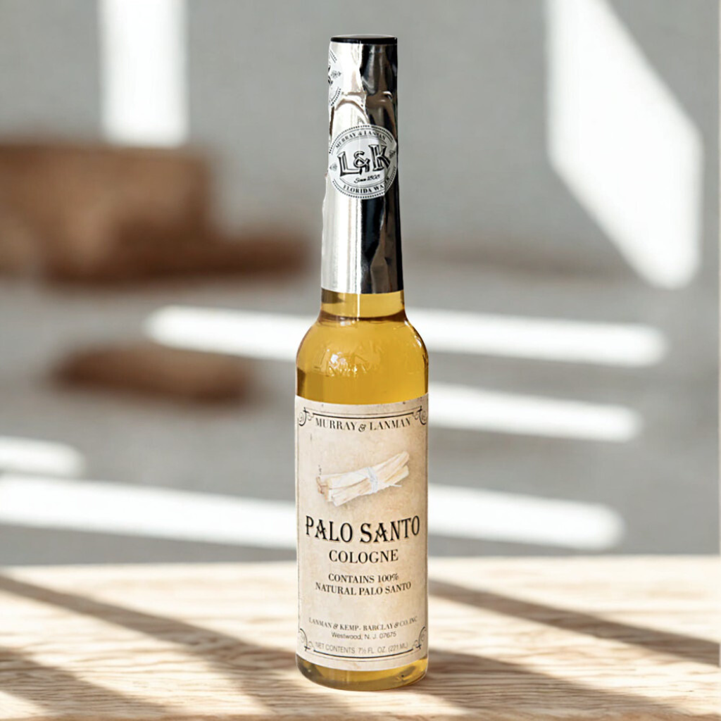 Murray & Lanman Palo Santo Cologne bottle for spiritual cleansing, grounding, and daily refreshing use.