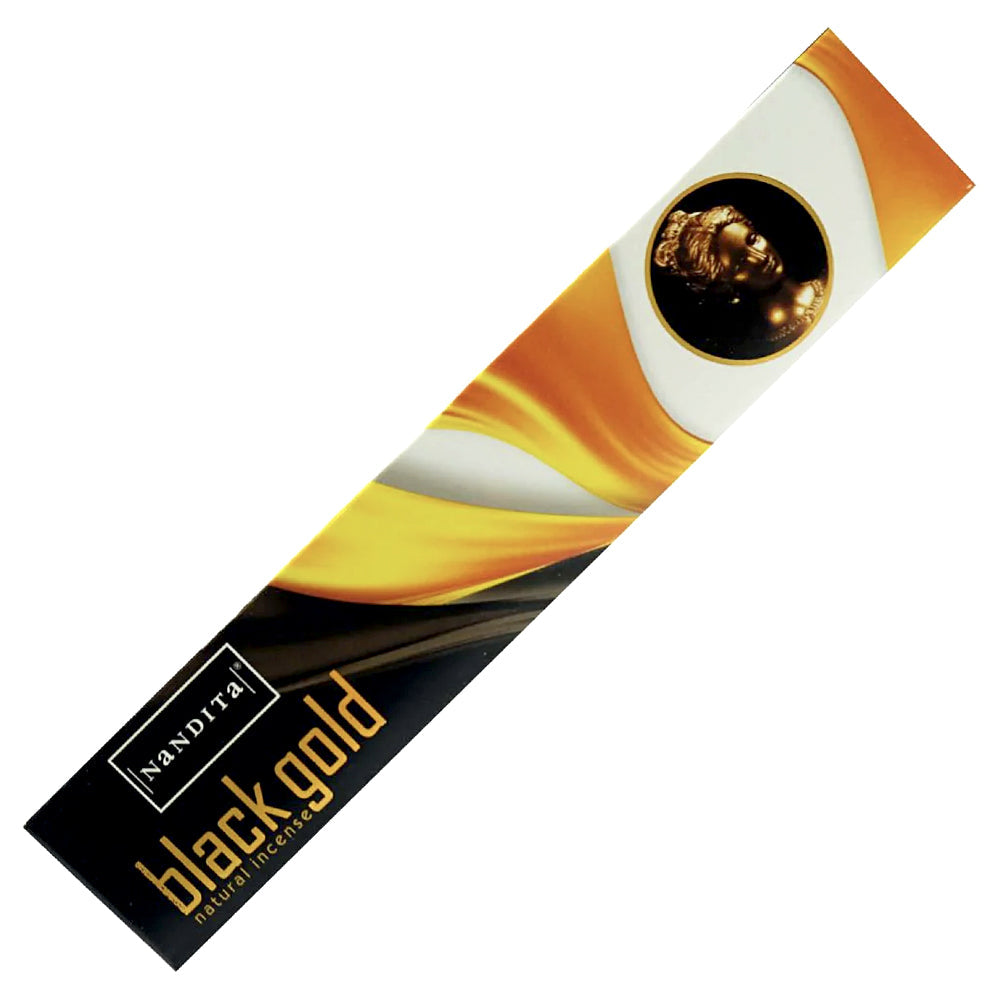 Nandita Black Gold Incense Sticks for meditation, relaxation, and evening rituals.