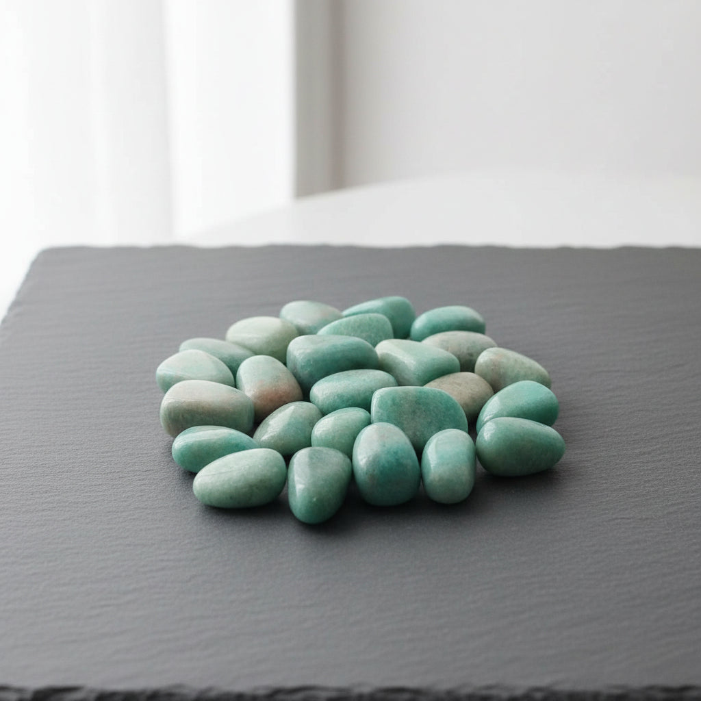 Natural Amazonite Tumbled Stone for meditation, crafts, and crystal healing.